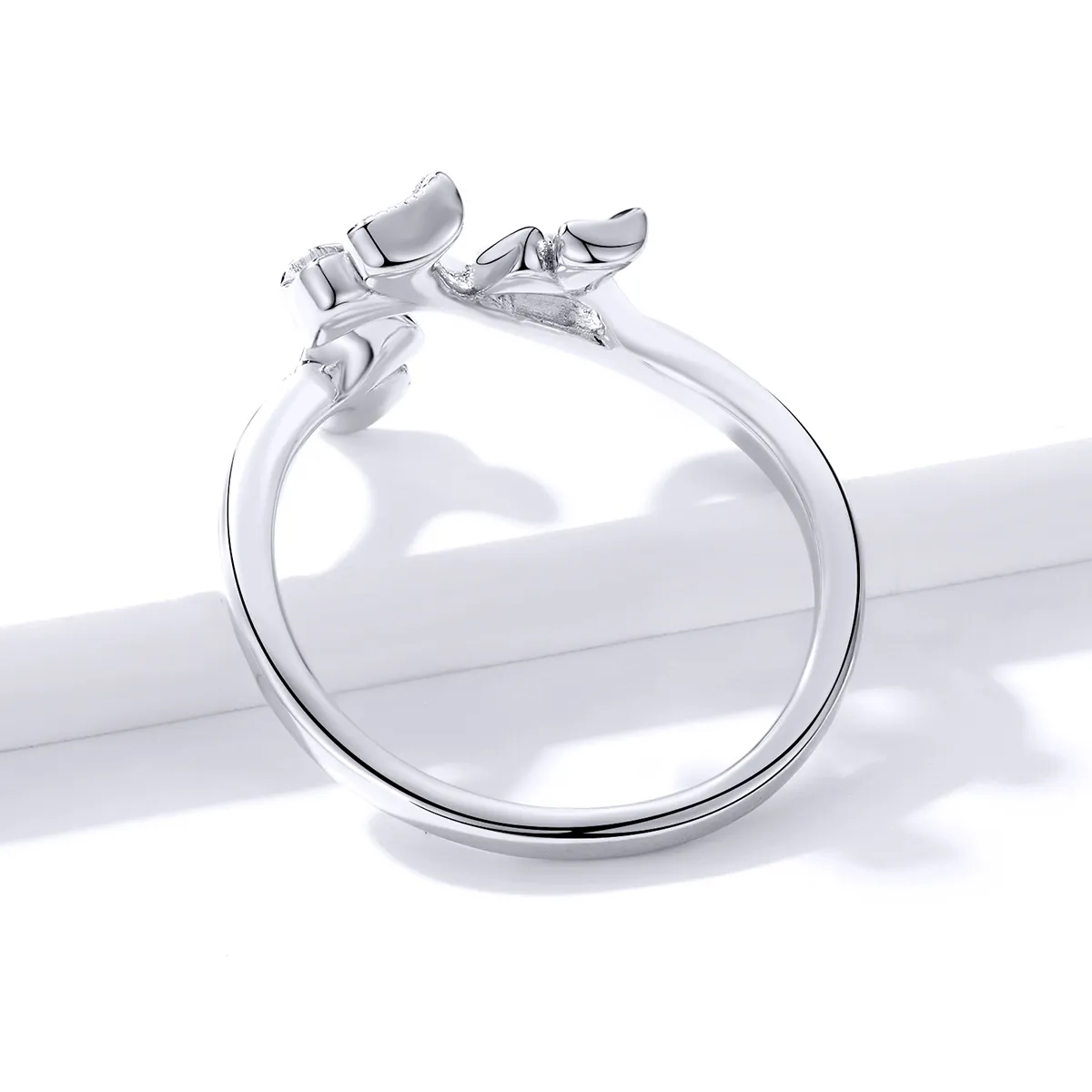 Pandora Style Silver Ginkgo Leaf Open Ring - BSR097