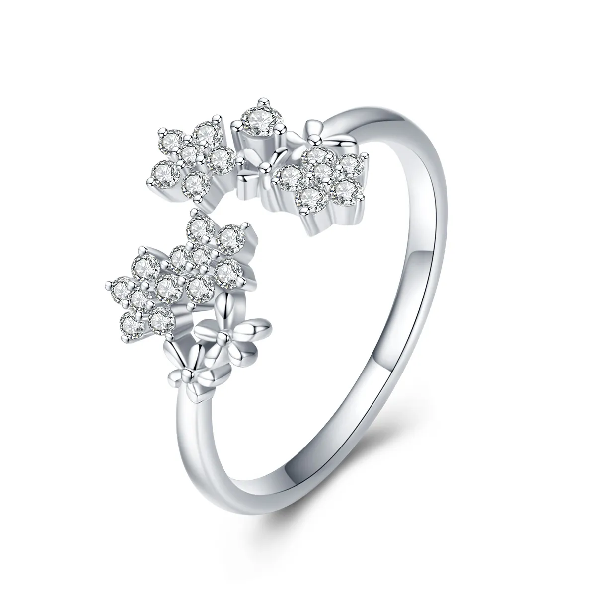 pandora style silver gypsophila open ring bsr021