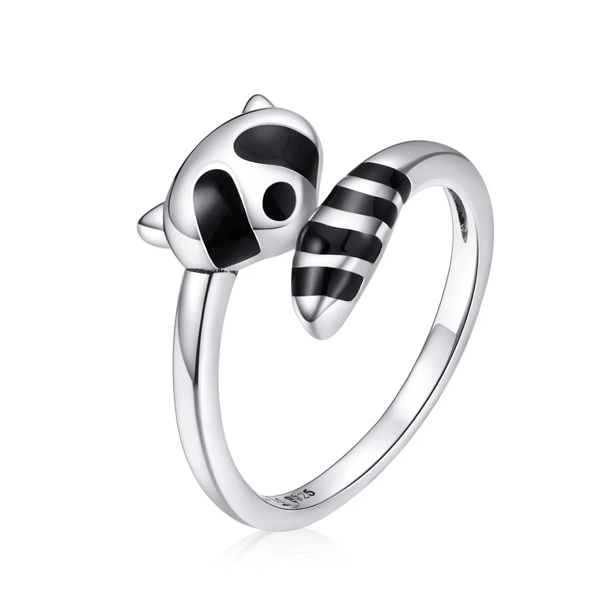 Pandora Style Silver Little Raccoon Open Ring - SCR652