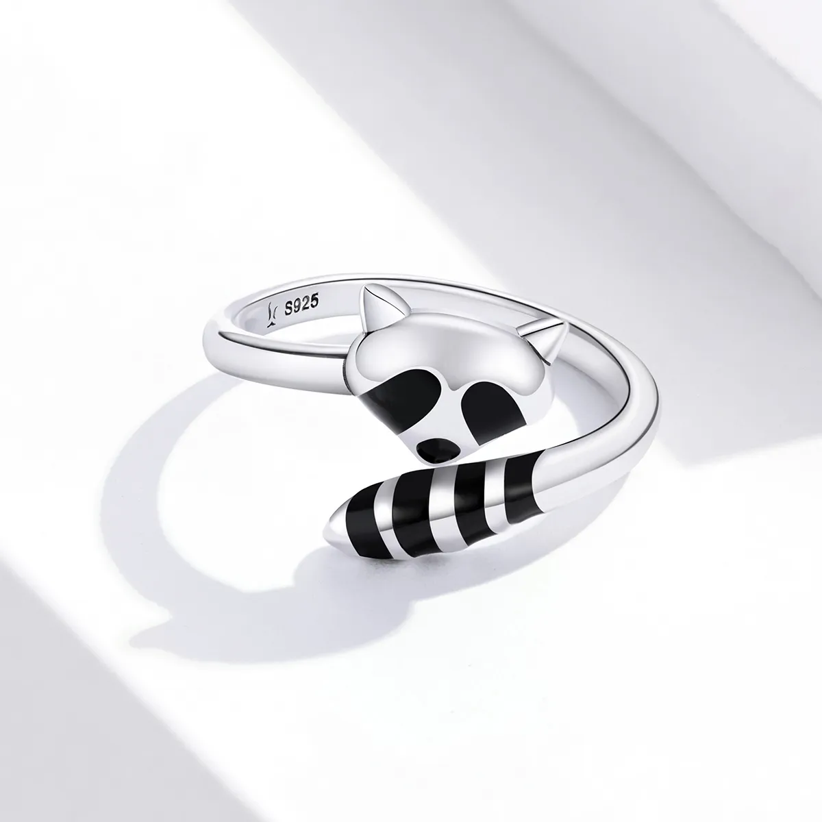 Pandora Style Silver Little Raccoon Open Ring - SCR652