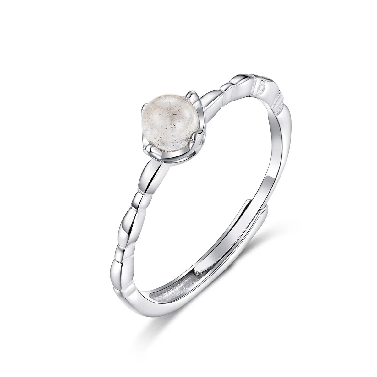 pandora style silver moonstone open ring scr536