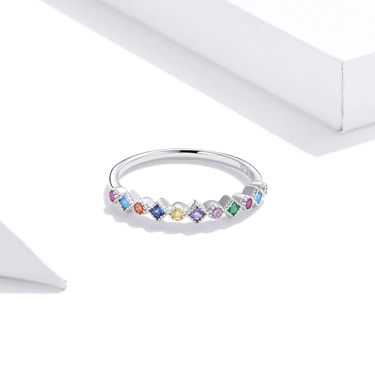 Pandora Style Silver Rainbow Ring - SCR697