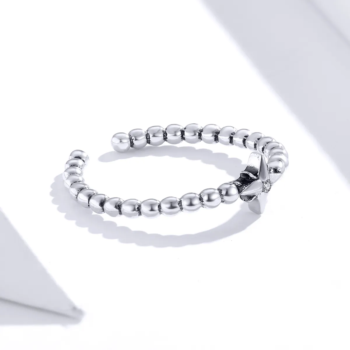 Pandora Style Silver Star Open Ring - SCR647