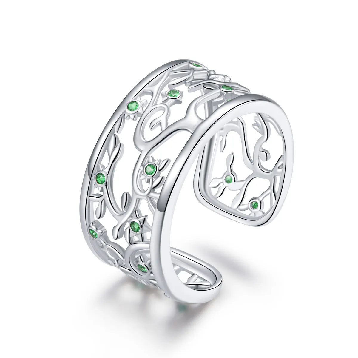 Pandora Style Silver Tree of Life Open Ring - BSR125