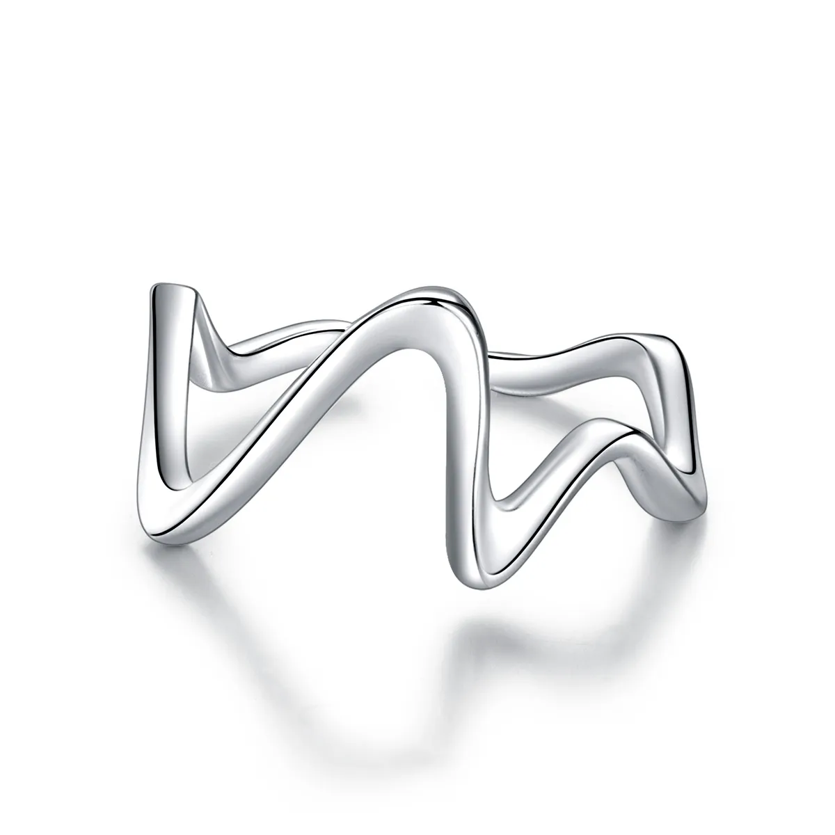 pandora style silver wave open ring scr673