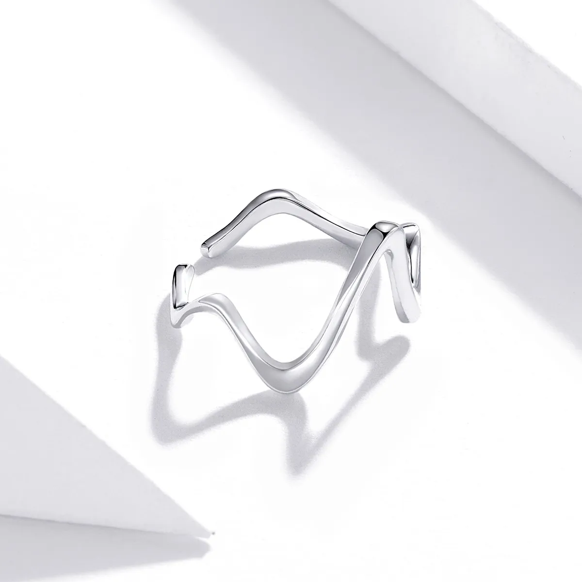 Pandora Style Silver Wave Open Ring - SCR673