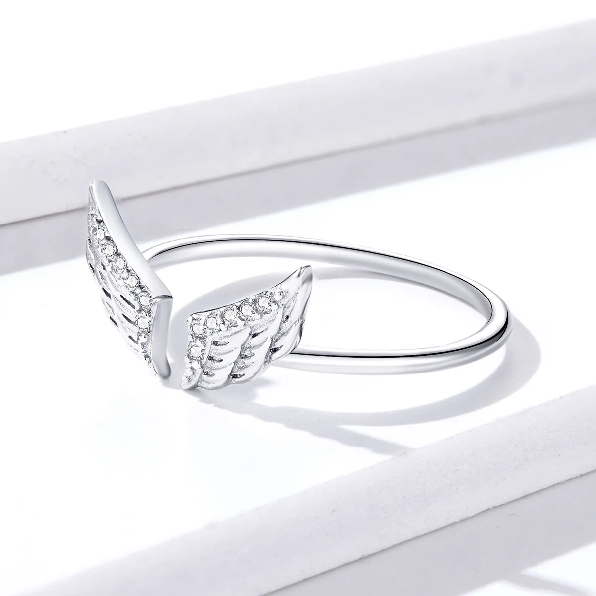 Pandora Style Silver Wings Open Ring - BSR108