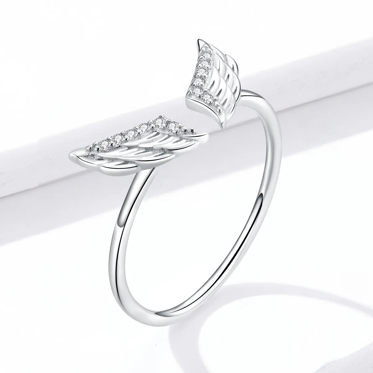 Pandora Style Silver Wings Open Ring - BSR108