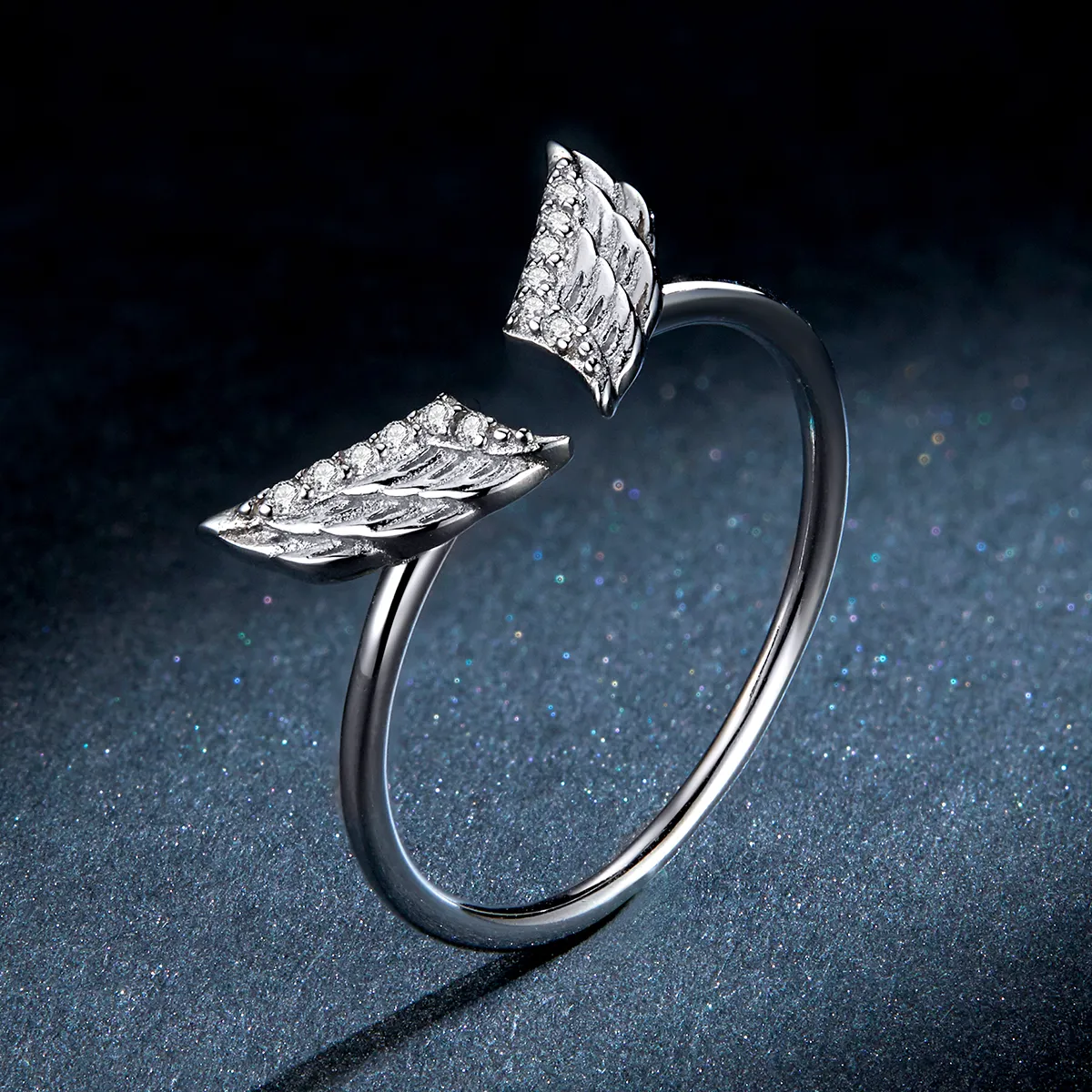 Pandora Style Silver Wings Open Ring - BSR108