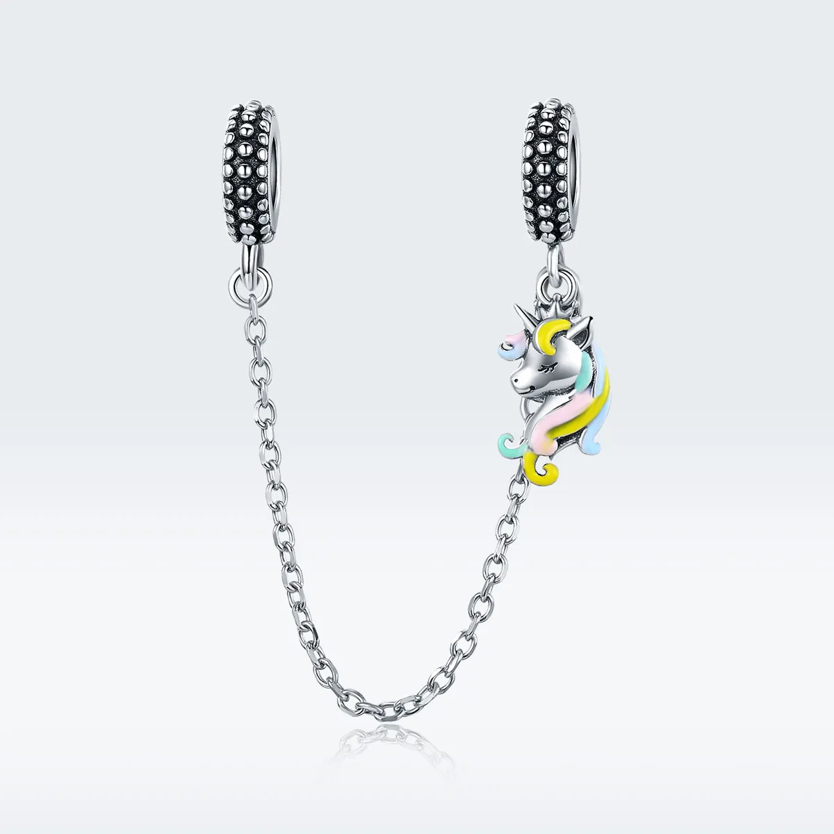 Pandora Style Silver Colorful Pony Safety Chain - SCC1571