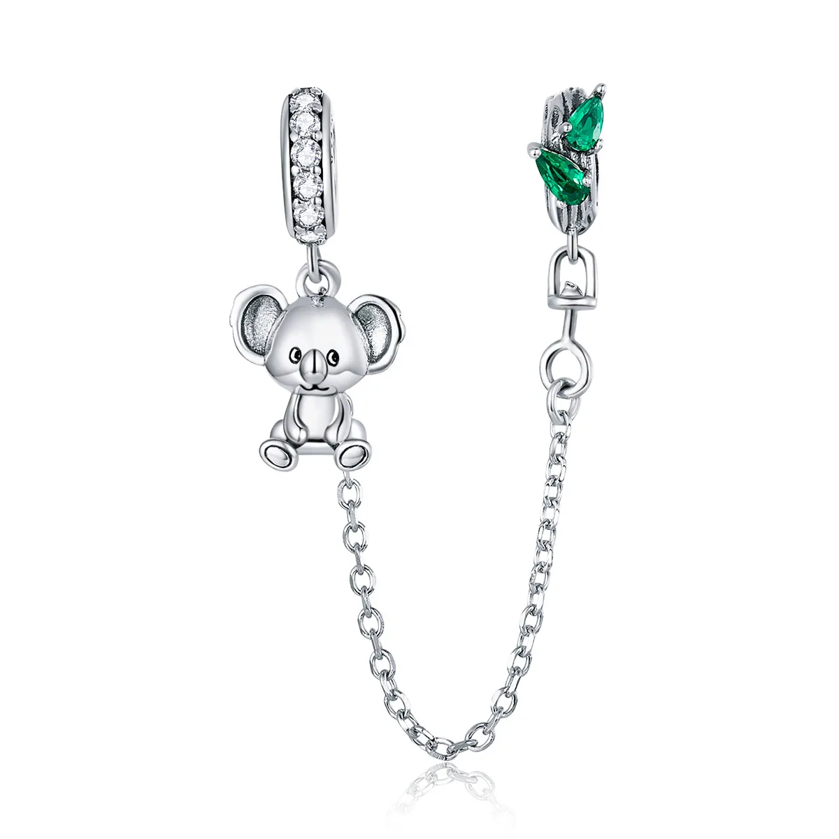 Pandora Style Silver Cute Koala Safety Chain - SCC1523