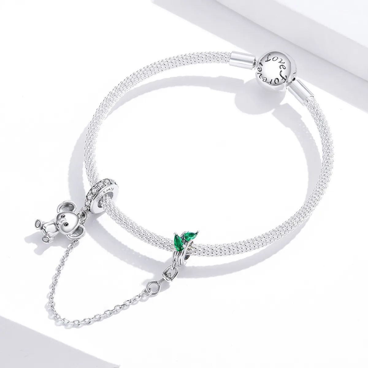 Pandora Style Silver Cute Koala Safety Chain - SCC1523