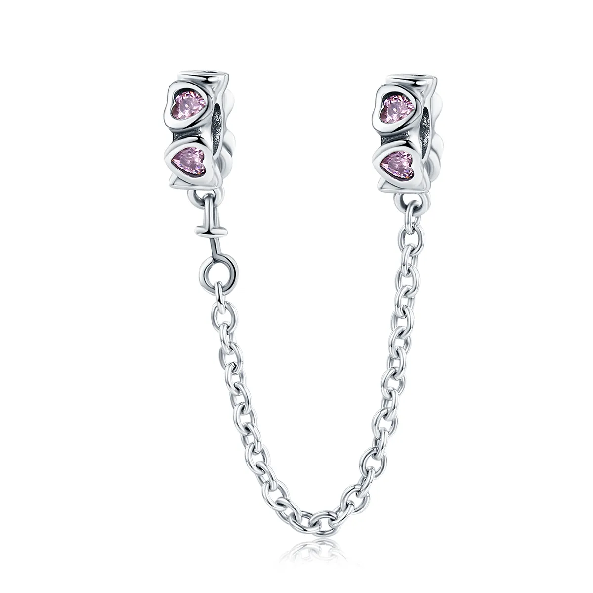 pandora style silver fragrant heart safety chain scc562