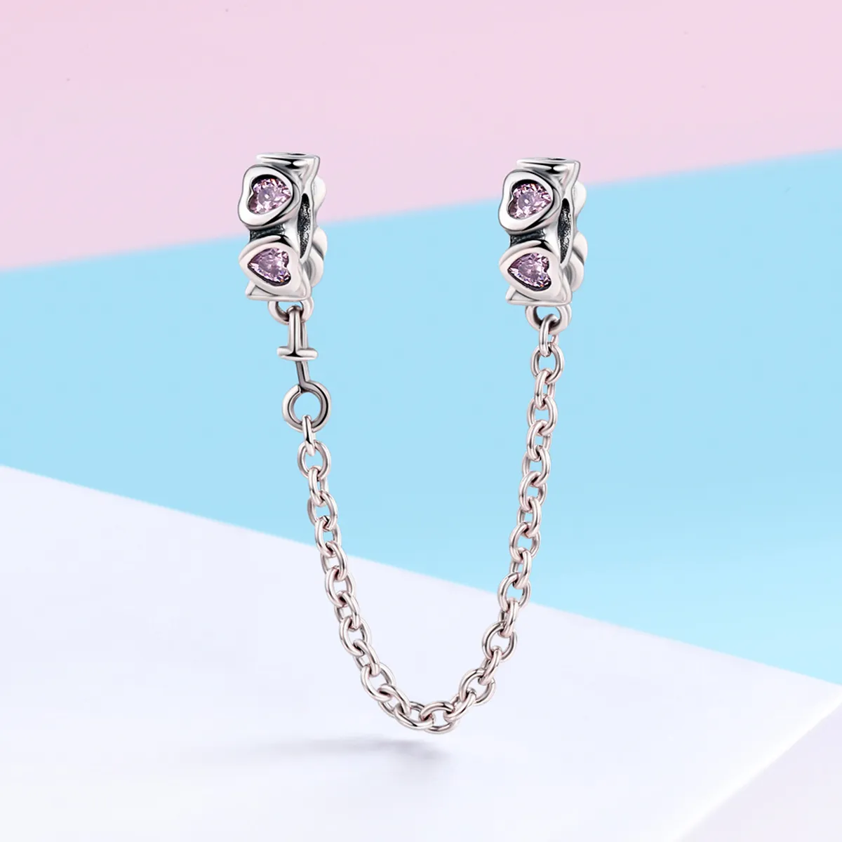 Pandora Style Silver Fragrant Heart Safety Chain - SCC562