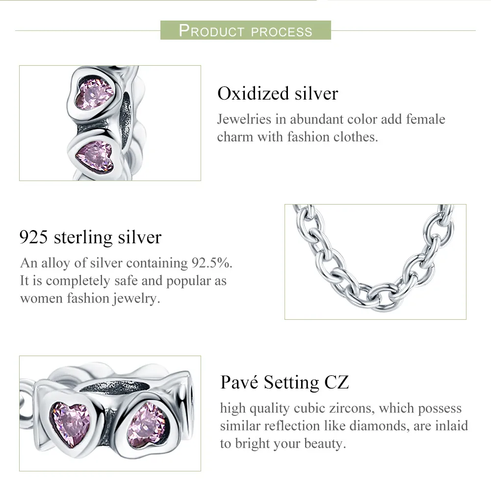 Pandora Style Silver Fragrant Heart Safety Chain - SCC562