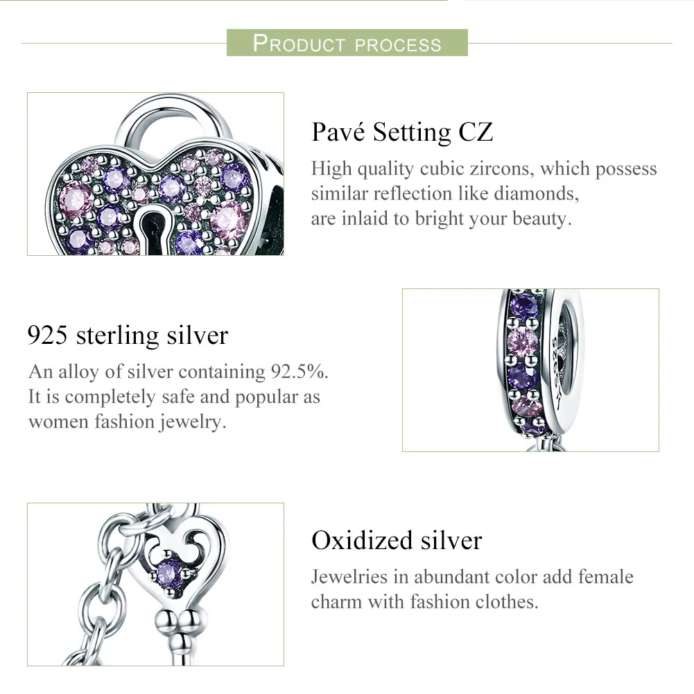 Pandora Style Silver Heart Spoon Safety Chain - SCC772