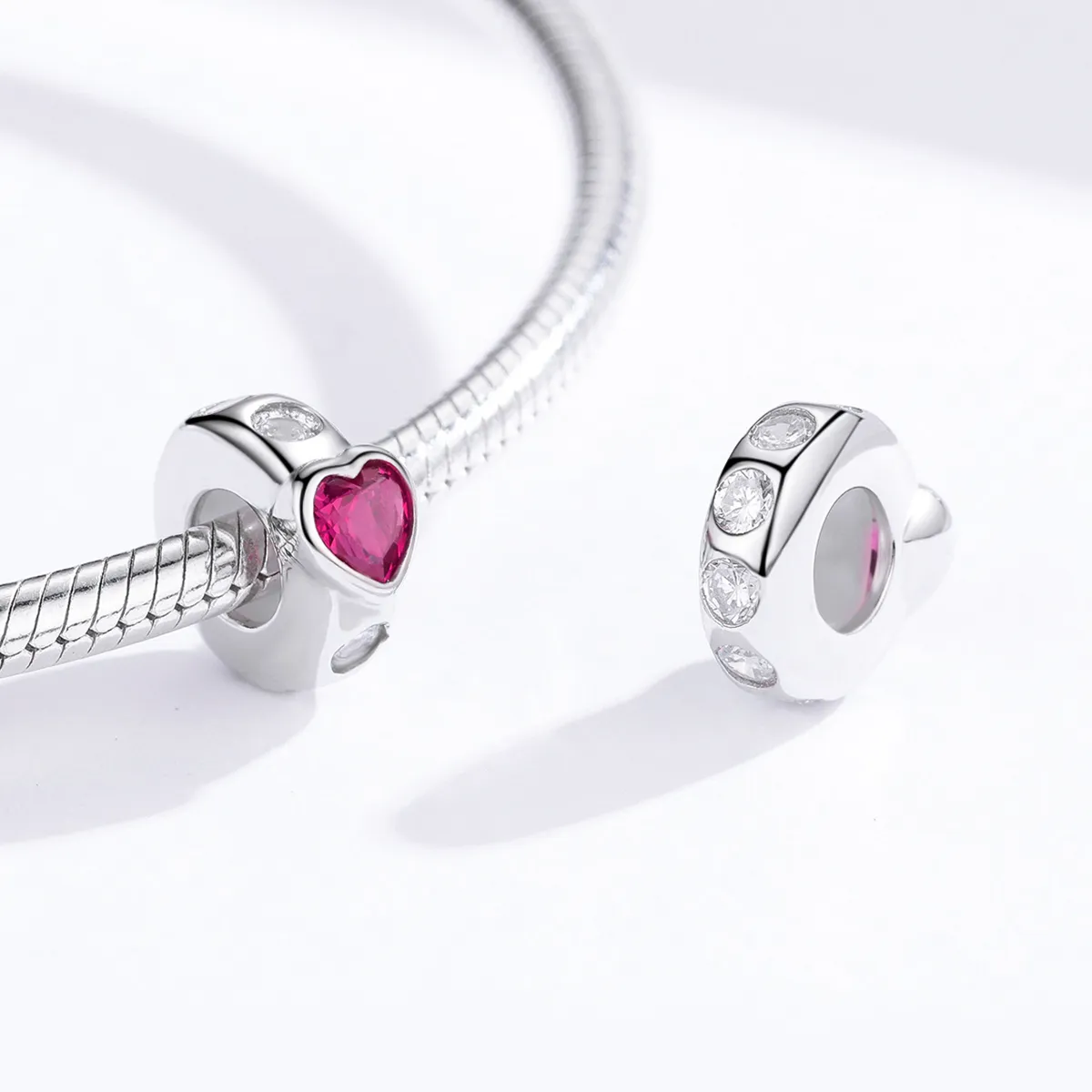 Pandora Style Silver Bright Love Spacer Charm - BSC123