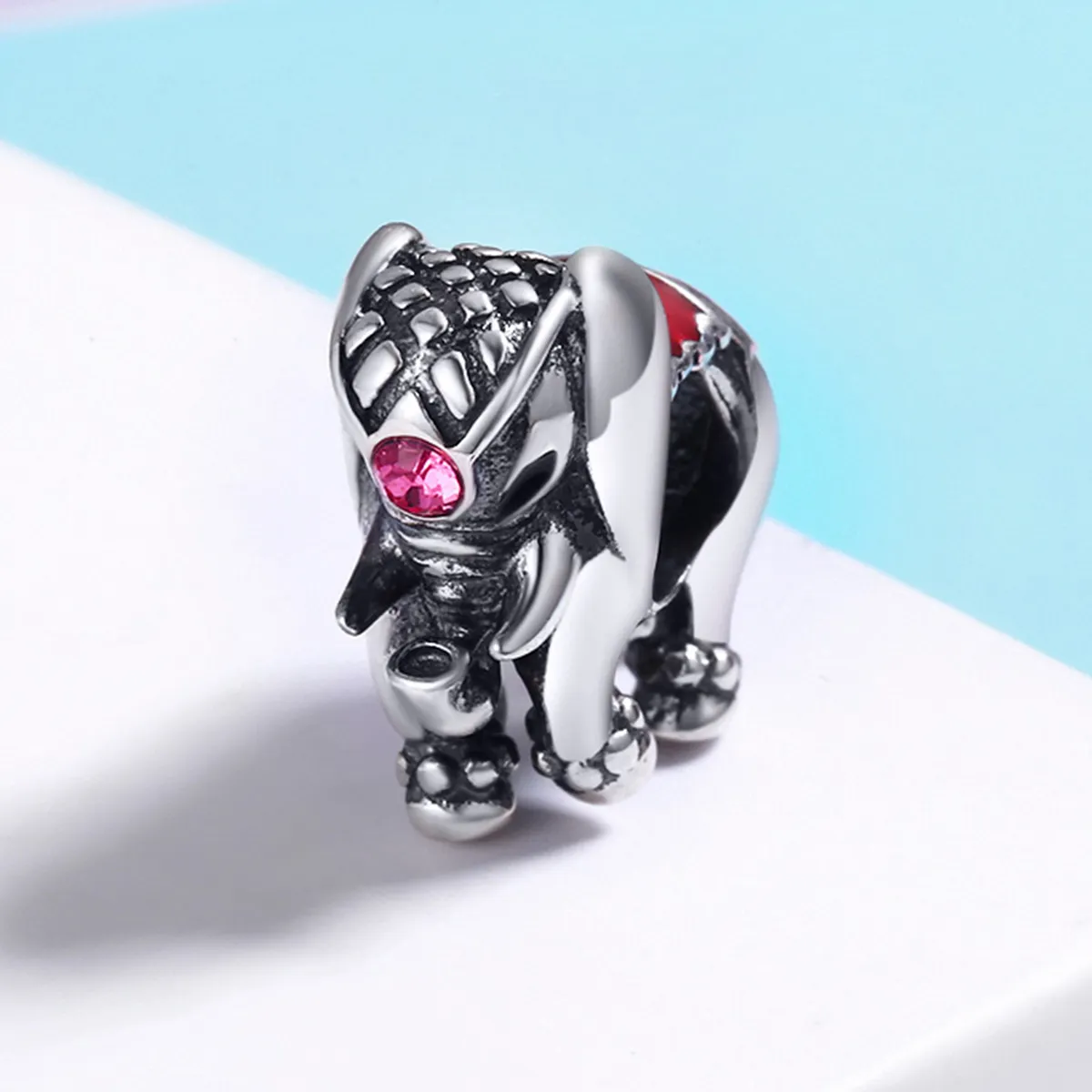 Pandora Style Silver Cute Baby Elephant Spacer Charm - SCC321