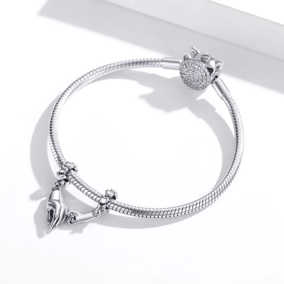 Pandora Style Silver Hand In Hand Spacer Charm - SCC1700