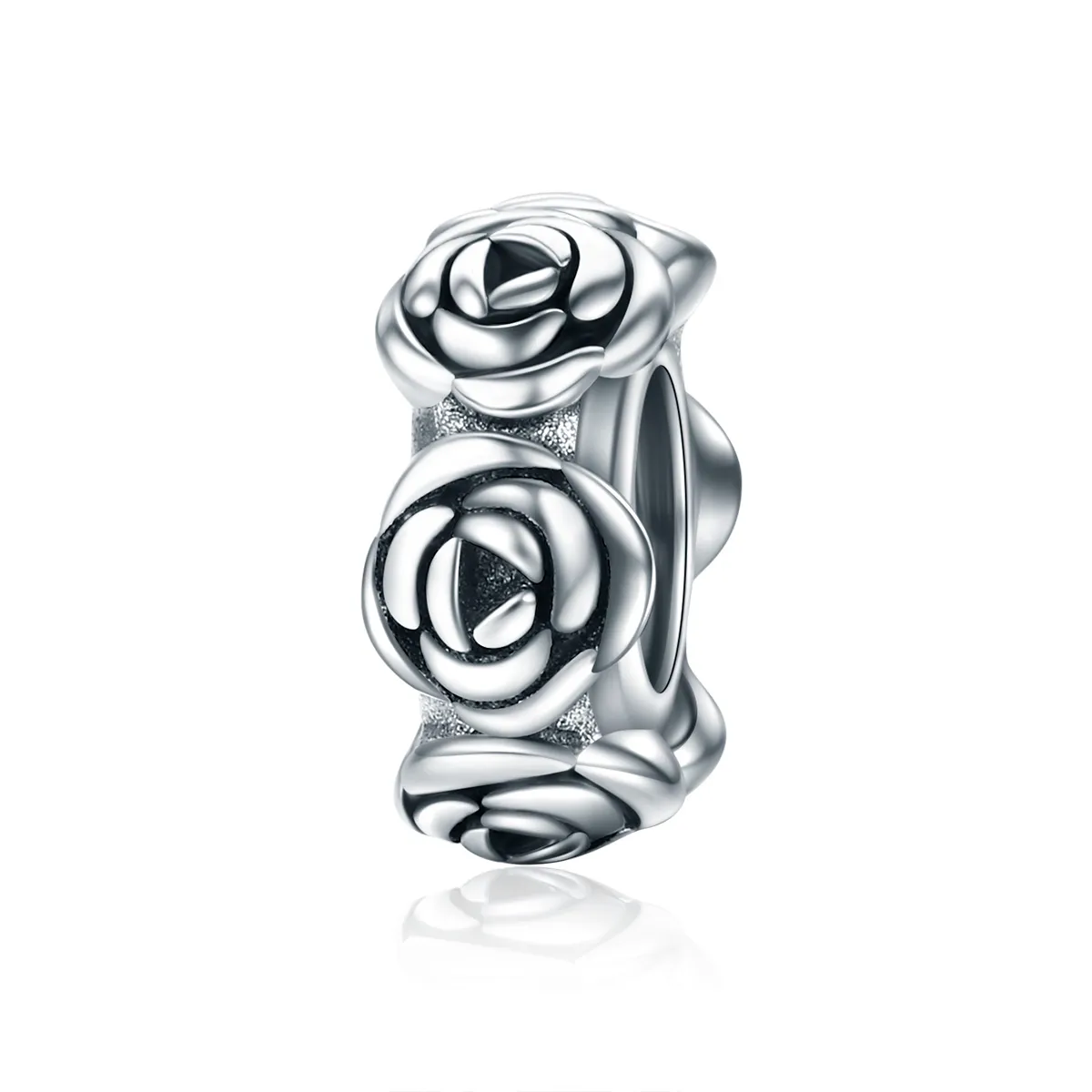 pandora style silver rose wreath spacer charm scc596