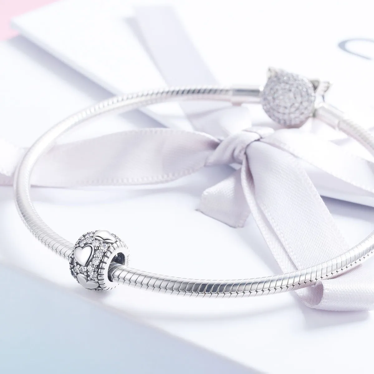 Pandora Style Silver Shine In My Heart Spacer Charm - SCC798