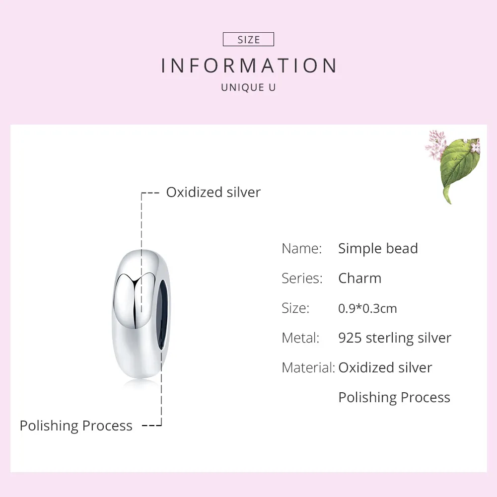 Pandora Style Silver Simple Spacer Charm - SCC1450