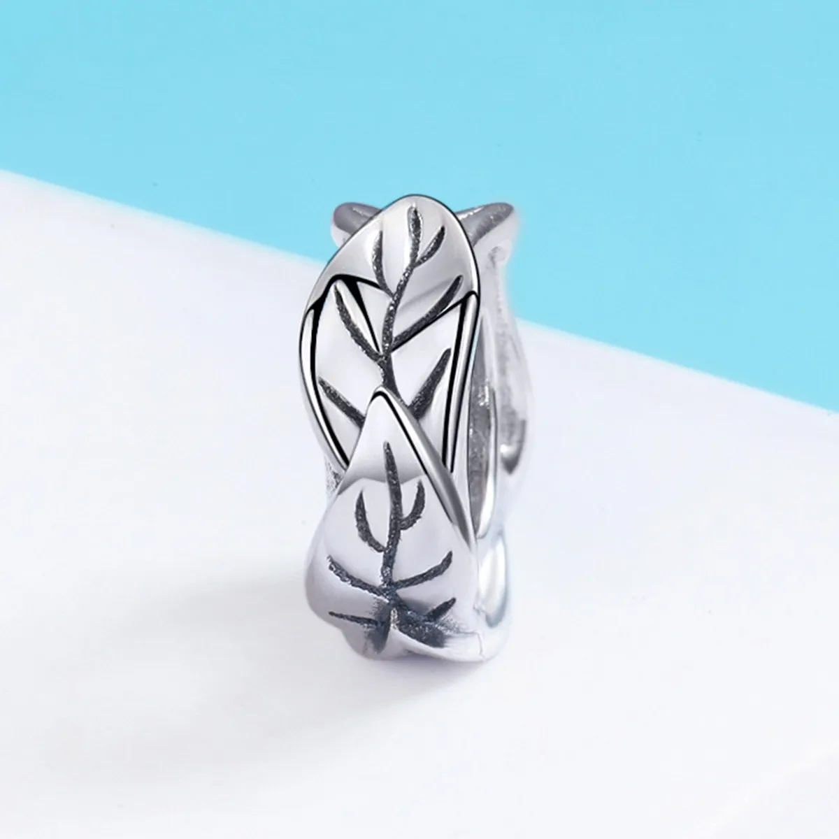 Pandora Style Silver White Leaves Spacer Charm - SCC597