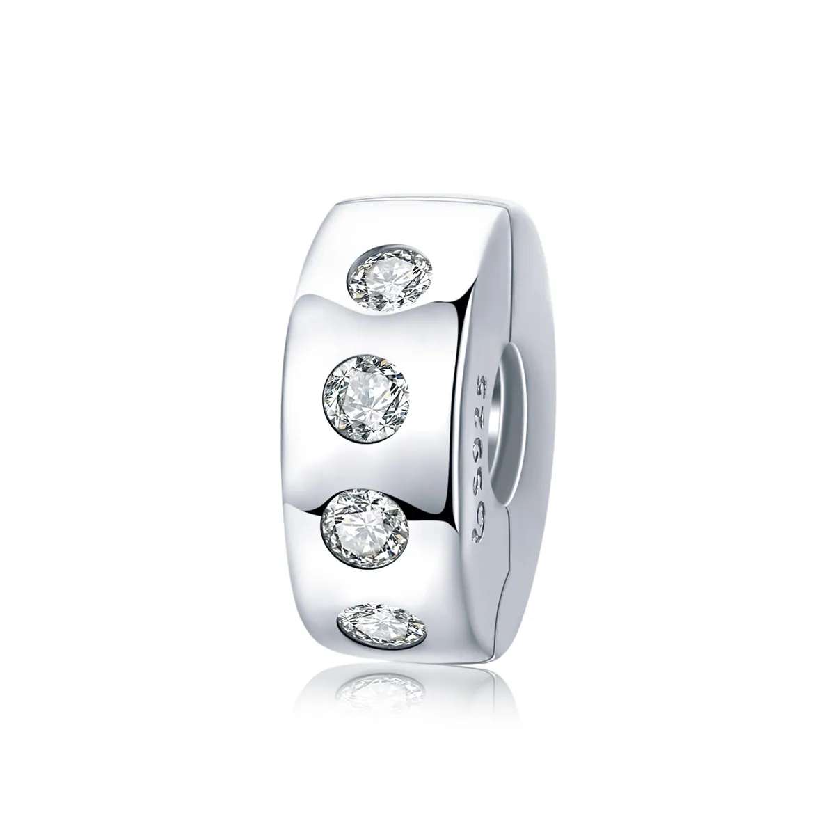 Pandora Style Silver Zirconia Spacer Charm - BSC165