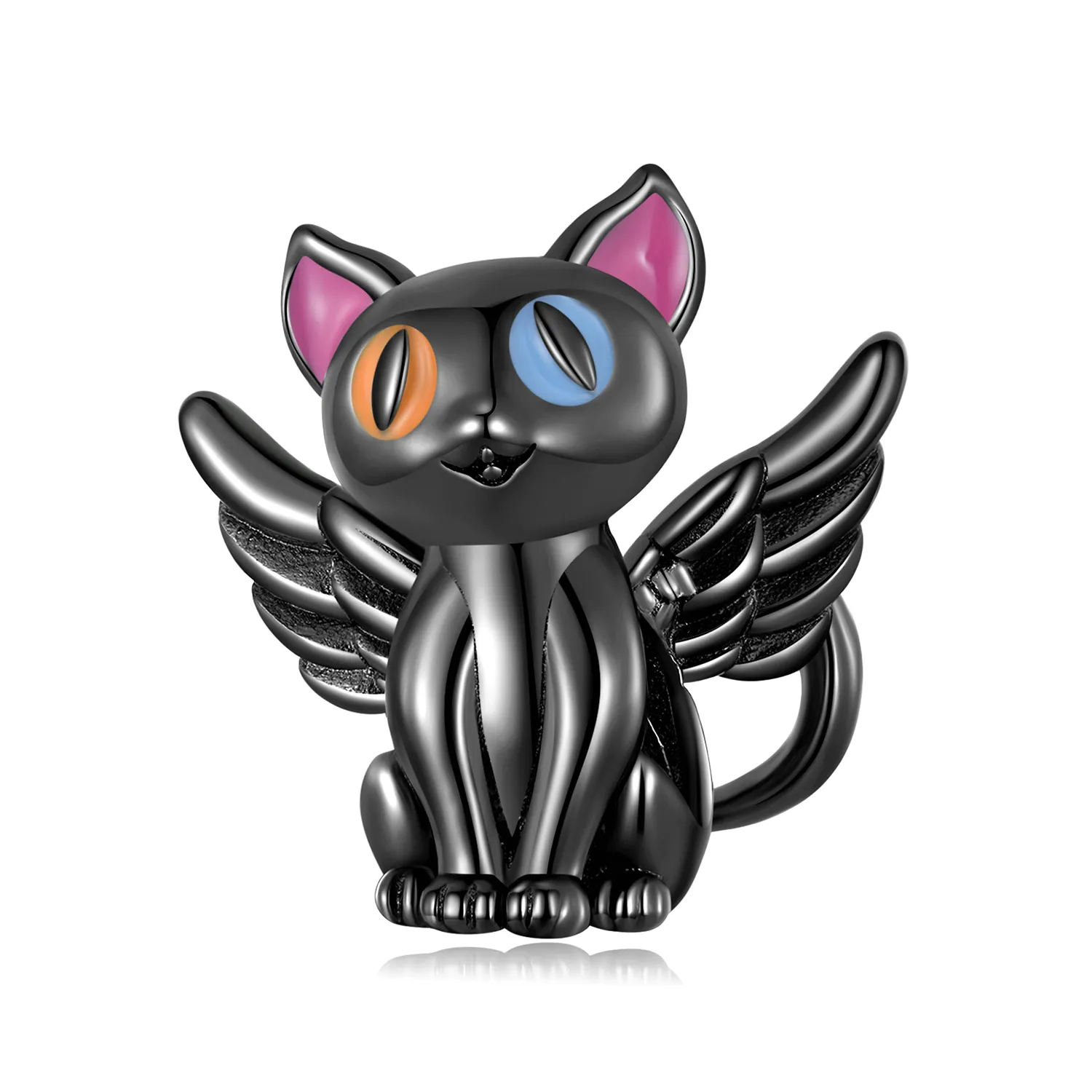 Pandora Style Angel Cat Charm - SCC2299-BK