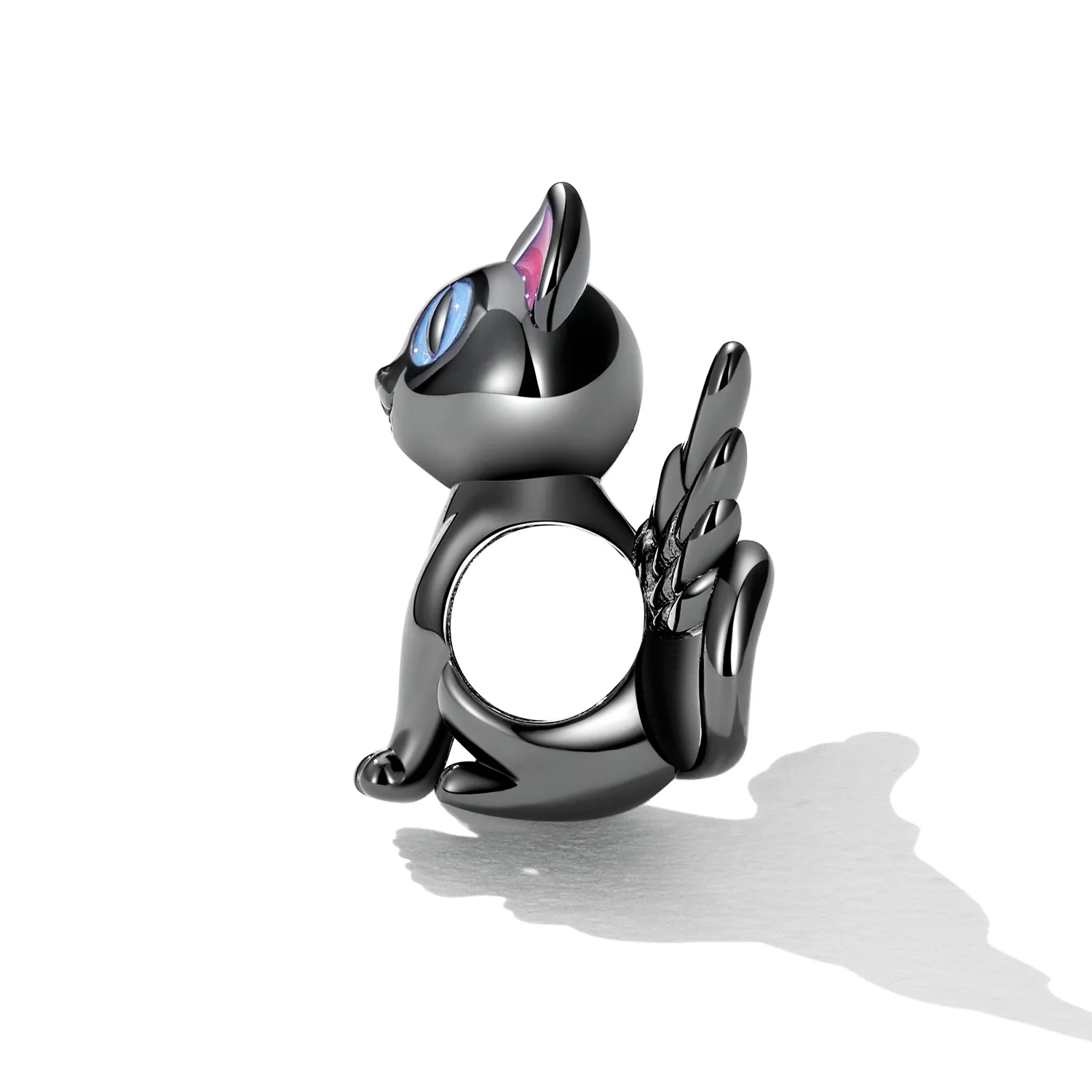 Pandora Style Angel Cat Charm - SCC2299-BK