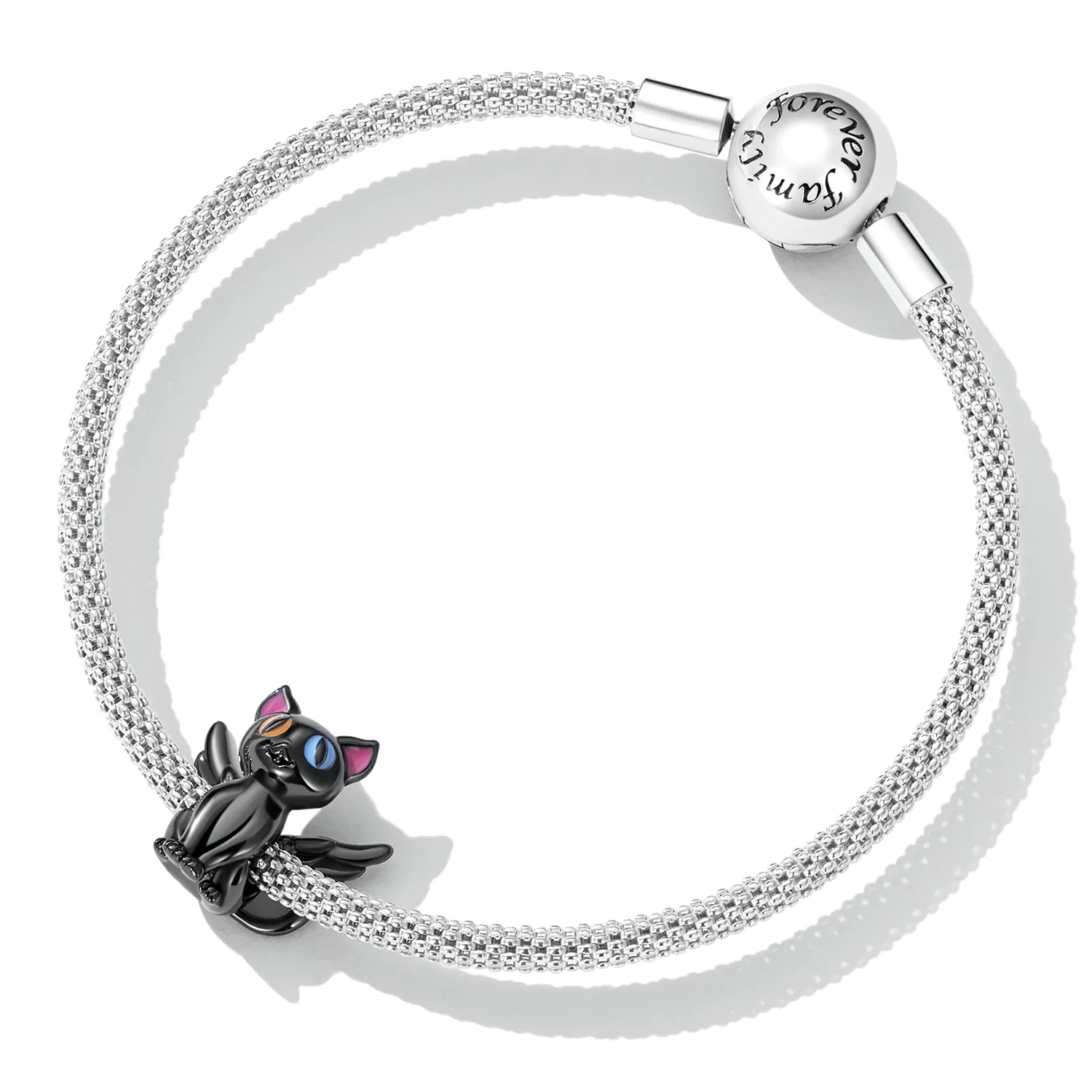 Pandora Style Angel Cat Charm - SCC2299-BK