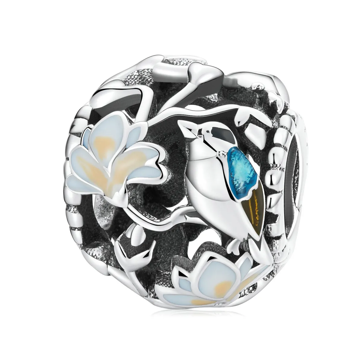 Pandora Style Birds and Flowers - Equinox Charm - SCC2194