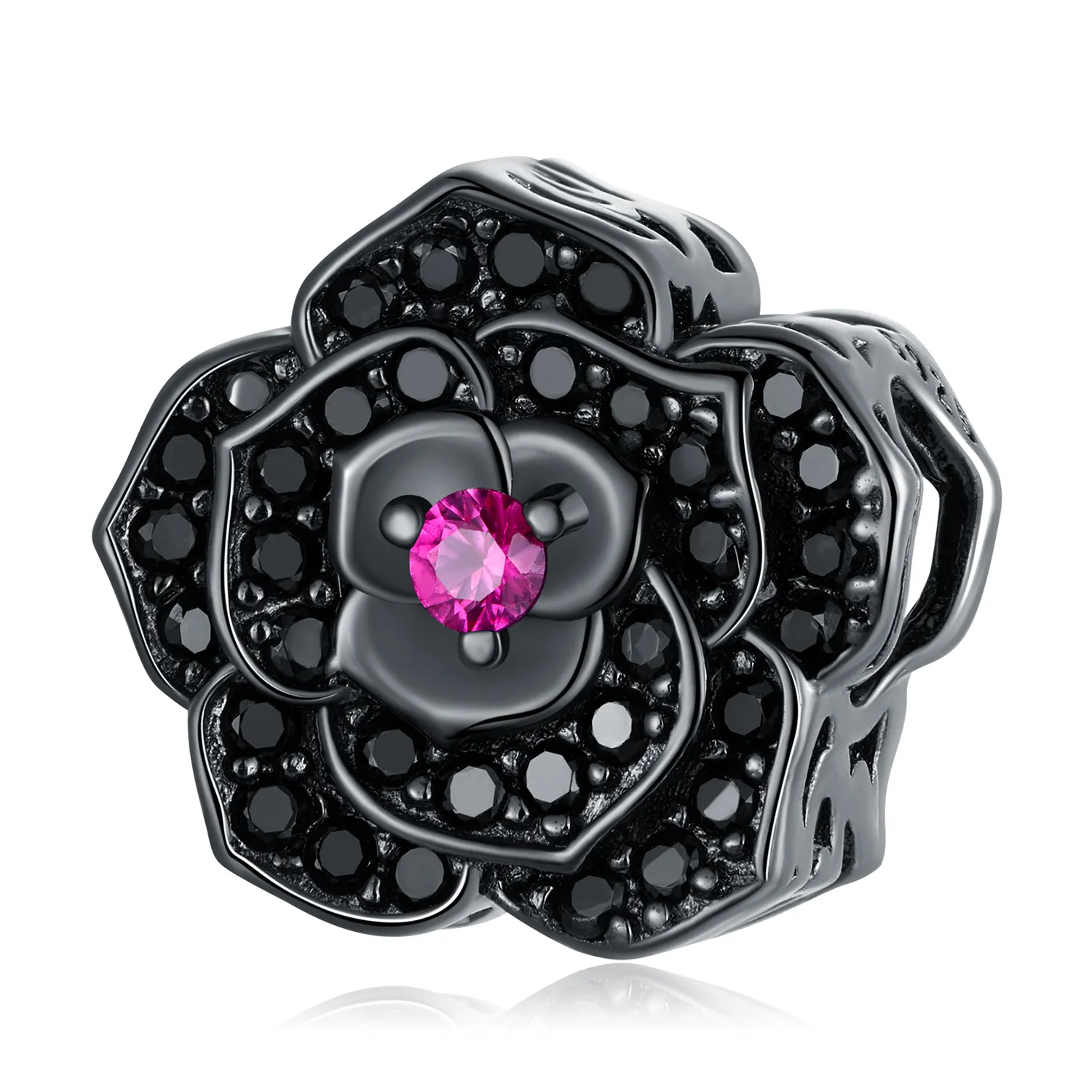 Pandora Style Black Rose Charm - SCC2380