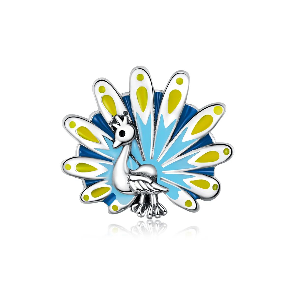 Pandora Style Blue Peacock Charm - SCC1644