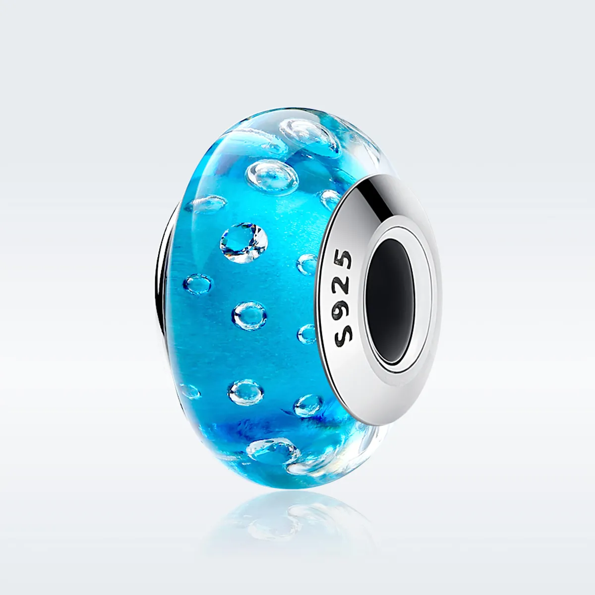 Pandora Style Blue Trend with Threaded Murano Glass Charm - SCZ029