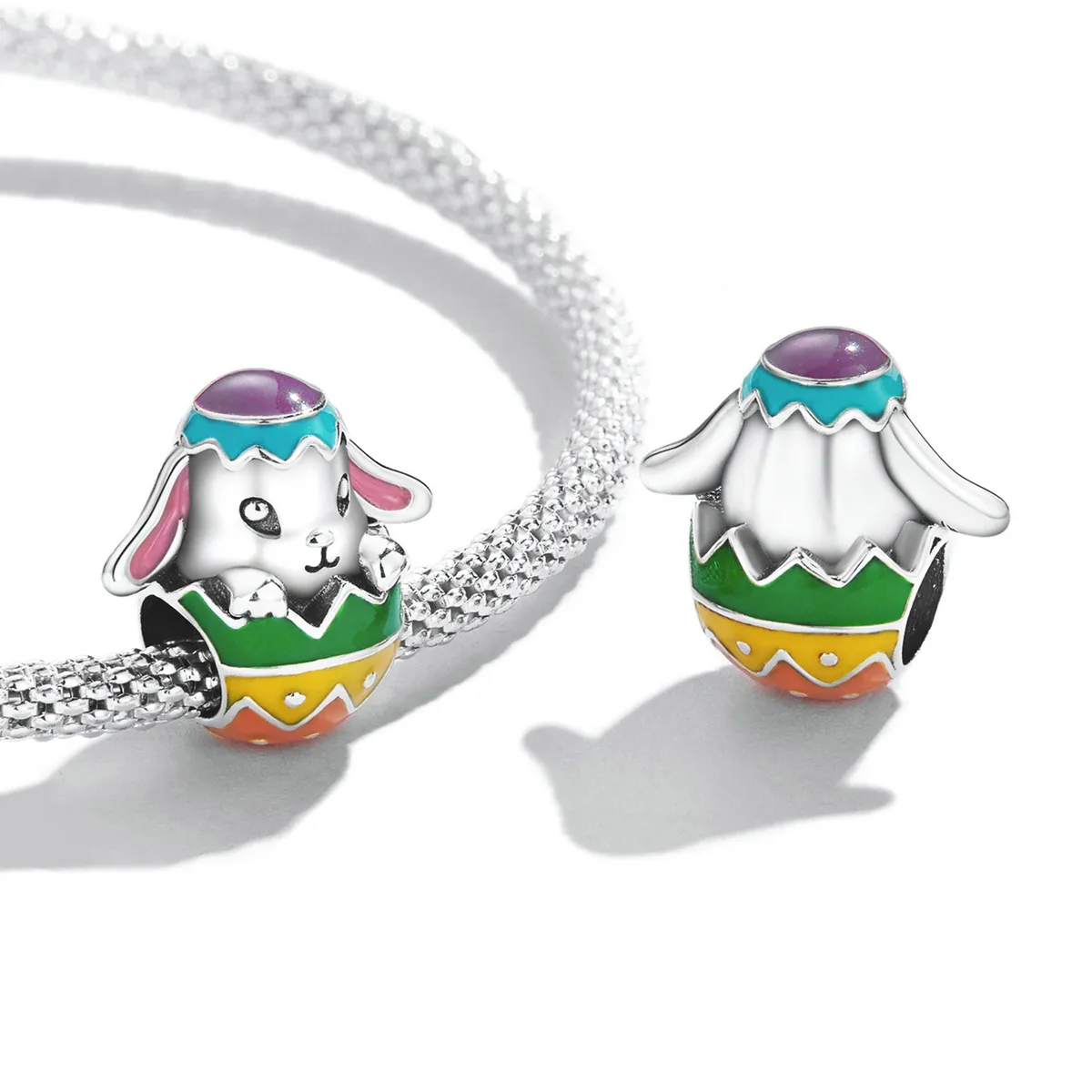 Pandora Style Bunny Eggs Charm - SCC2117