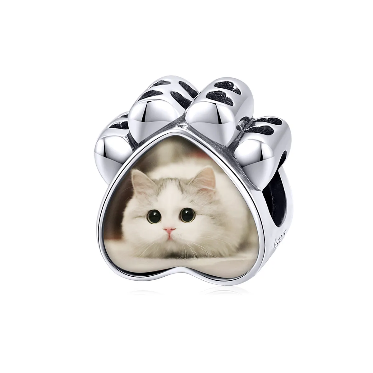 Pandora Style Cat Paw Personalized Photo Charm - SCC1436