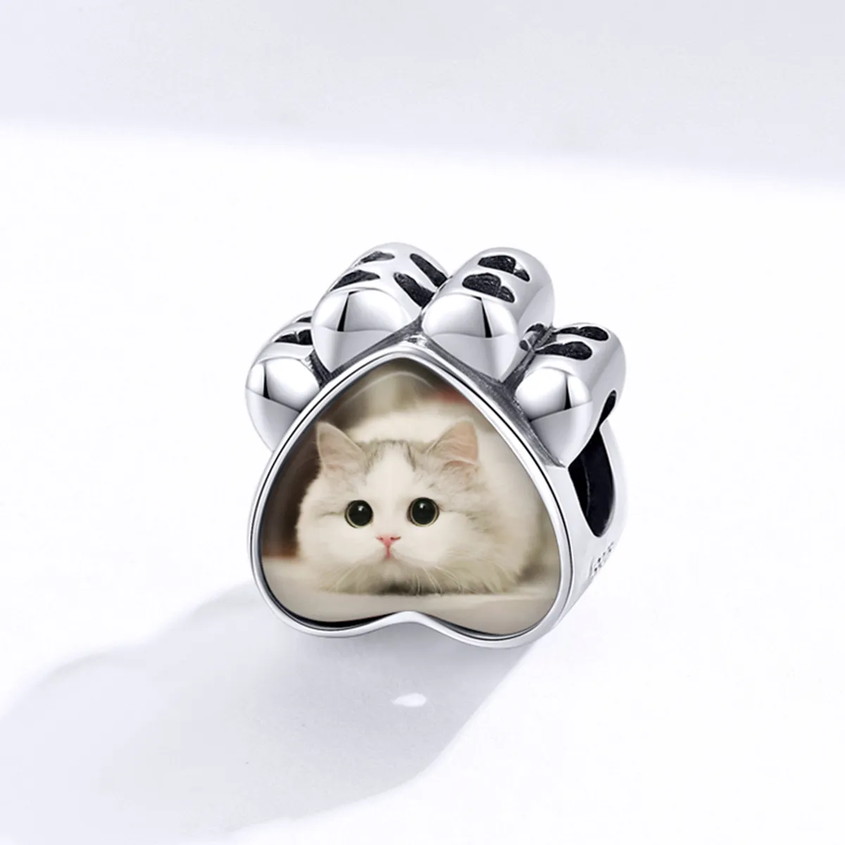 Pandora Style Cat Paw Personalized Photo Charm - SCC1436