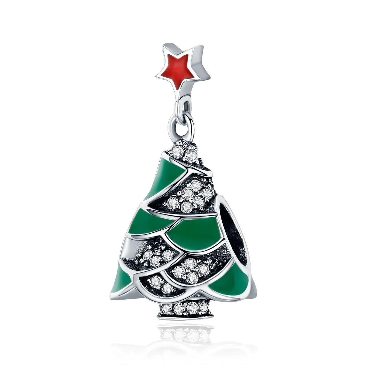 pandora style christmas tree charm scc307