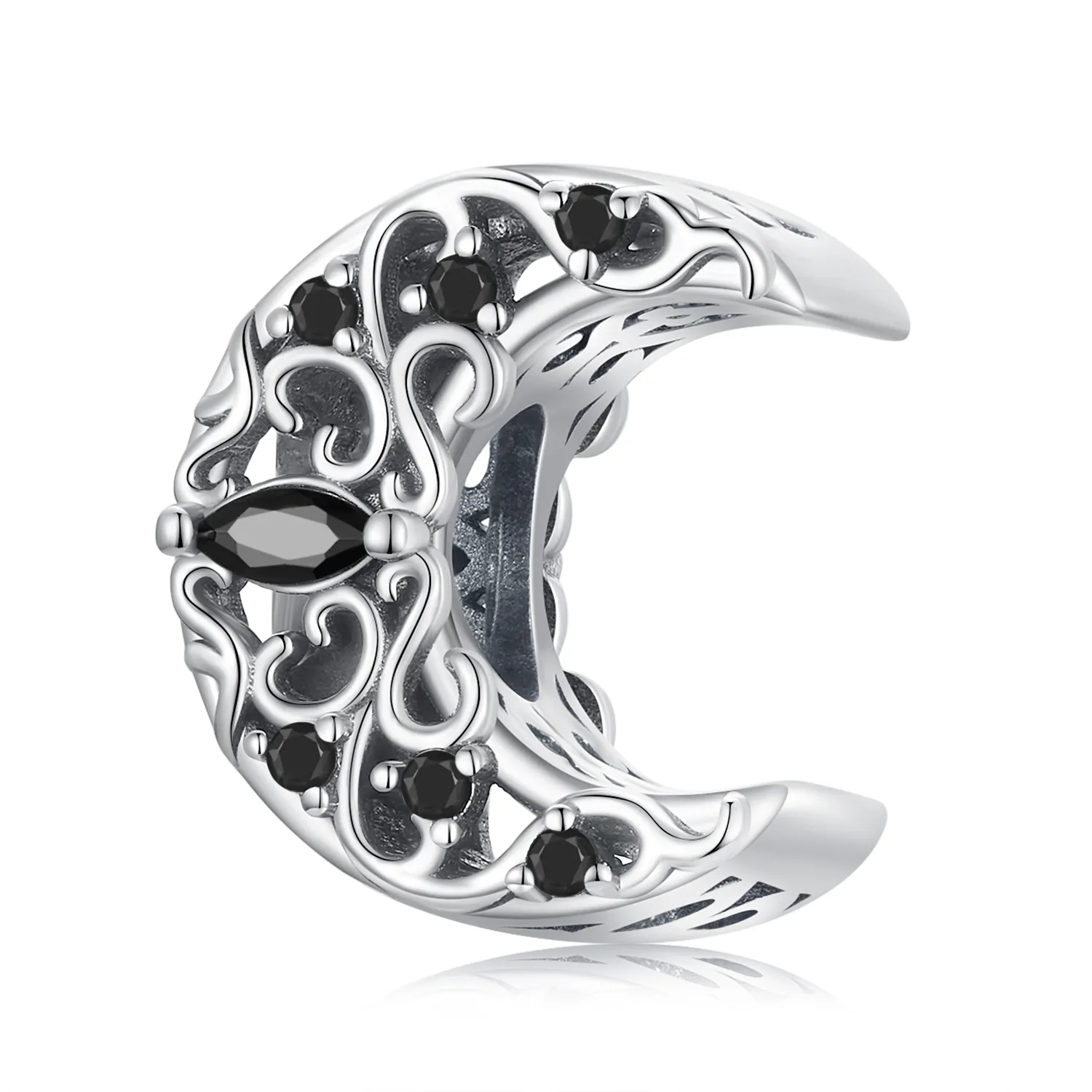 pandora style dark night moon charm scc2370