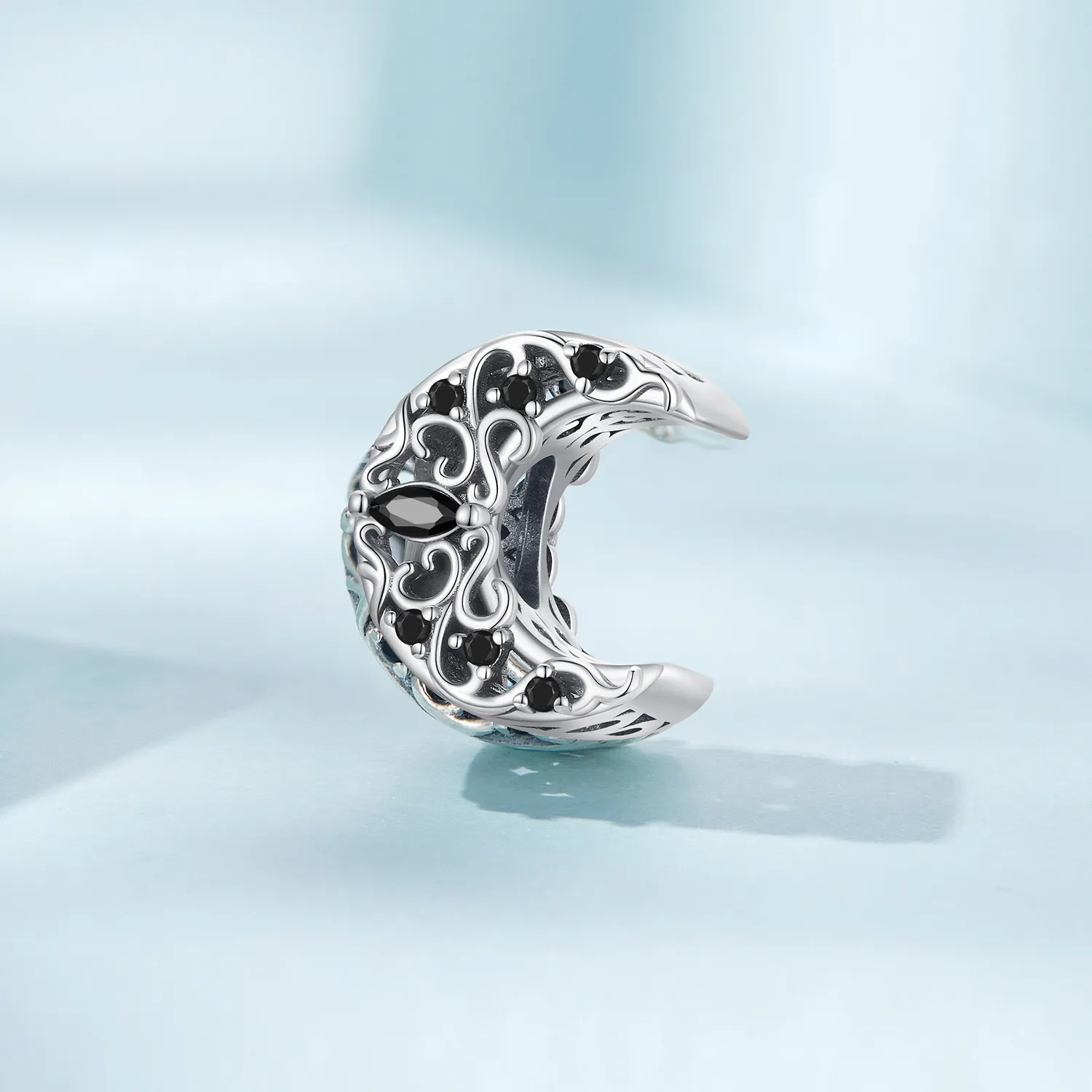 Pandora Style Dark Night Moon Charm - SCC2370