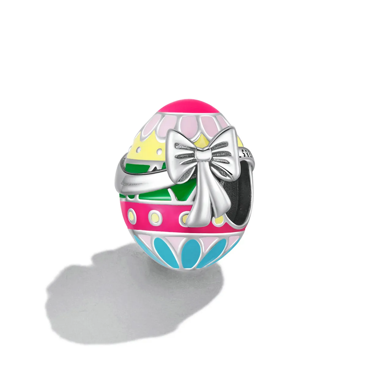 Pandora Style Easter Egg with Bow Charm - SCC2119