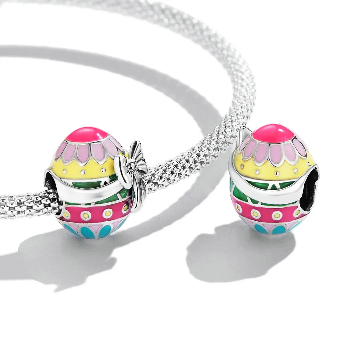 Pandora Style Easter Egg with Bow Charm - SCC2119