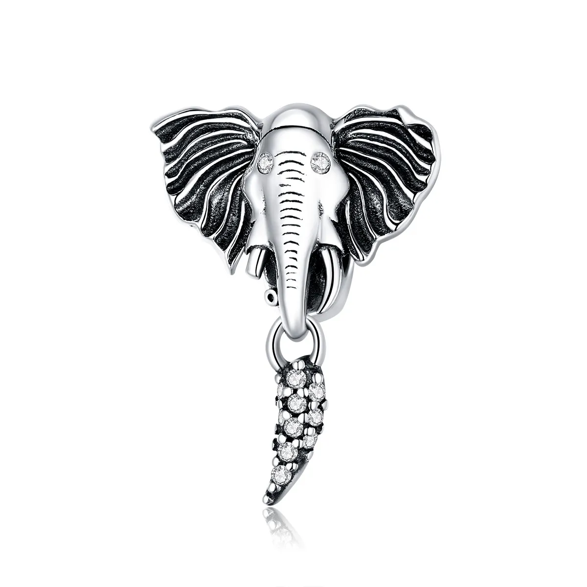 pandora style elephant with missing teeth charm scc1583