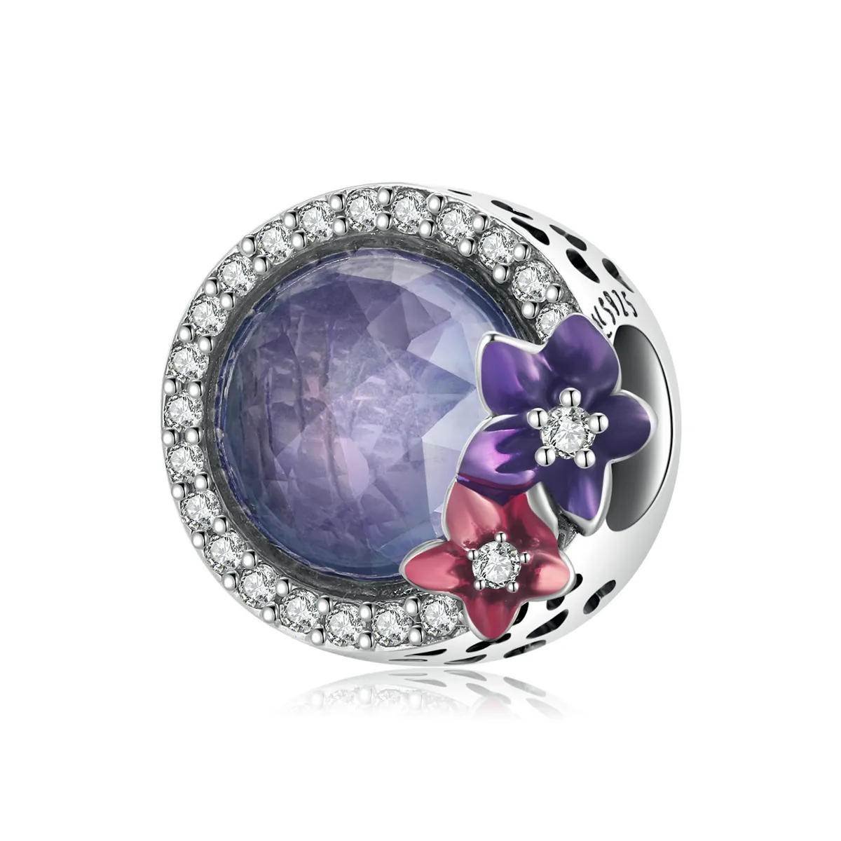 pandora style feminine power brilliant flowers charm scc2141