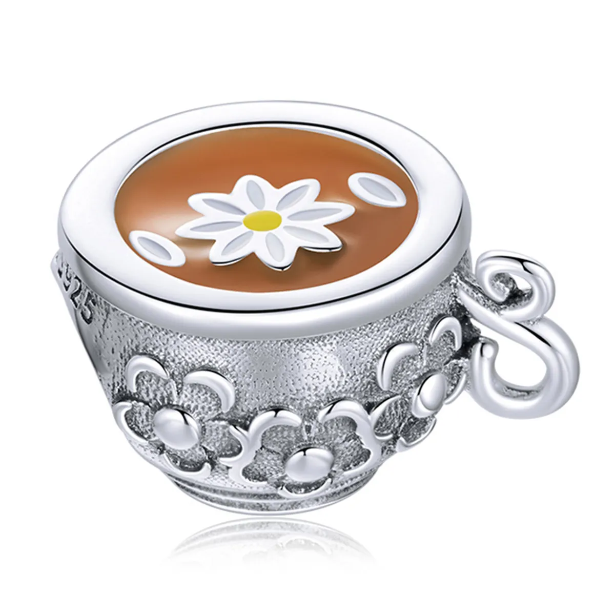 Pandora Style Flower Teacup Charm - SCC1915