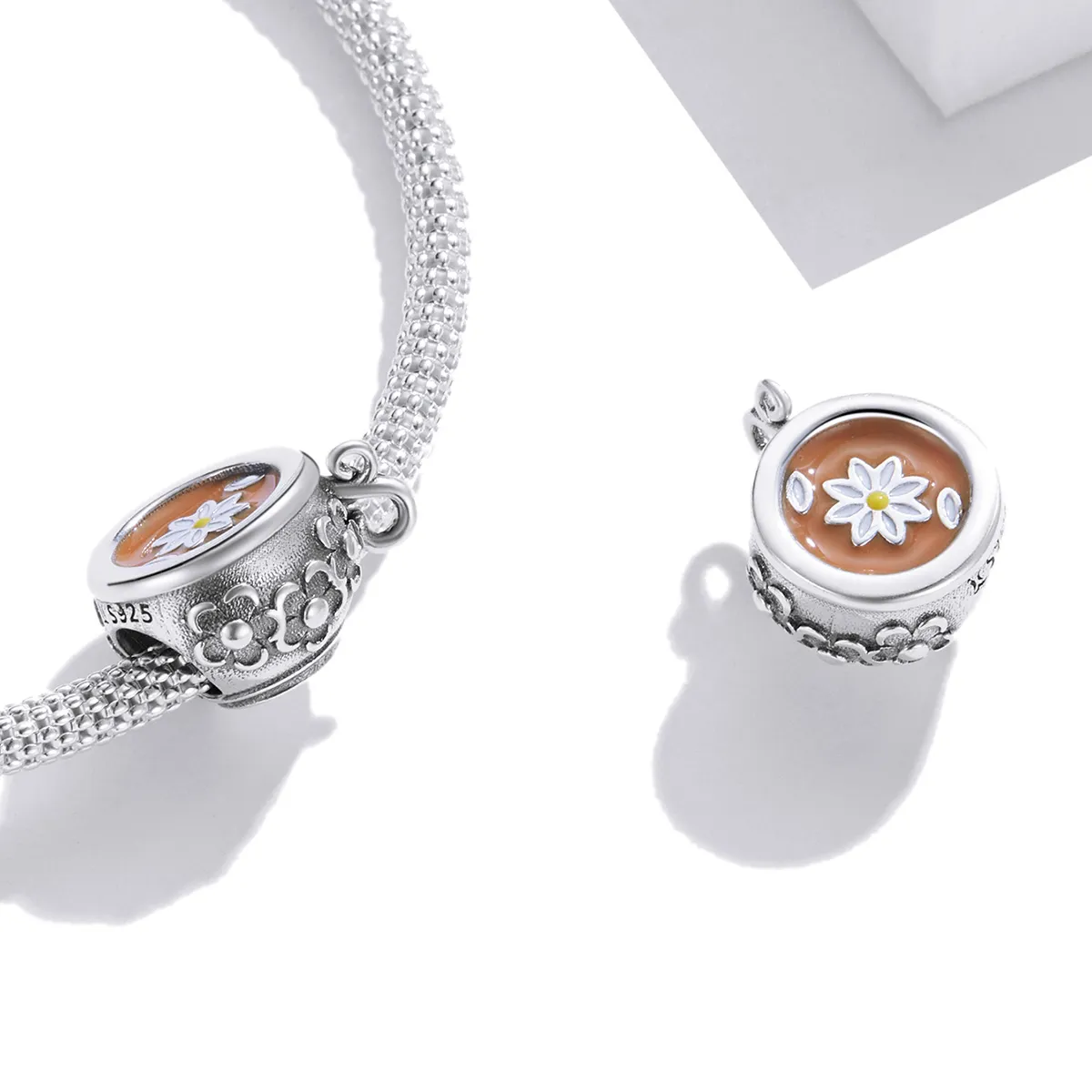 Pandora Style Flower Teacup Charm - SCC1915