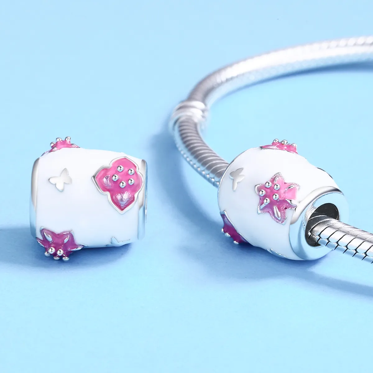 Pandora Style Flowers and Butterflies Charm - SCC446