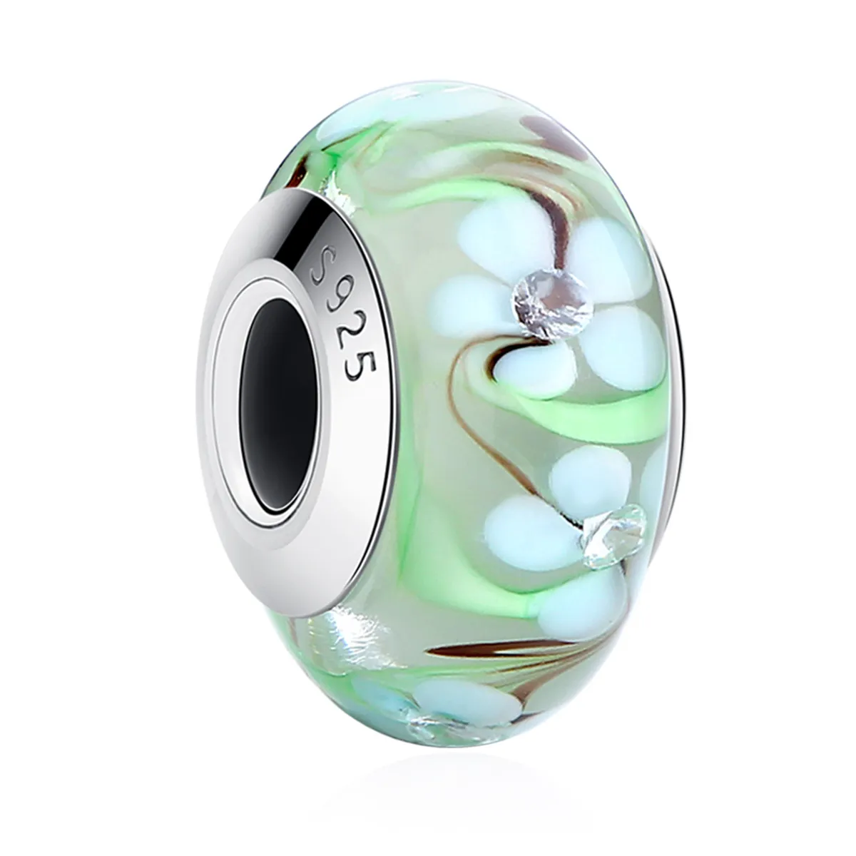 Pandora Style Flowers Murano Glass Charm - SCZ020