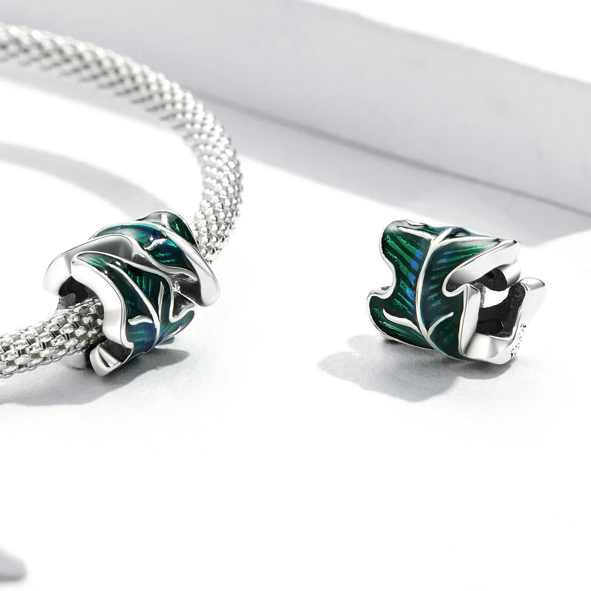 Pandora Style Green Leaves Charm - SCC2175